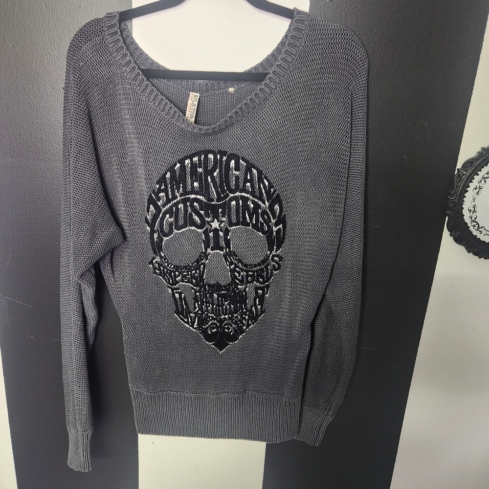 Affliction Charcoal V-Neck Sweater